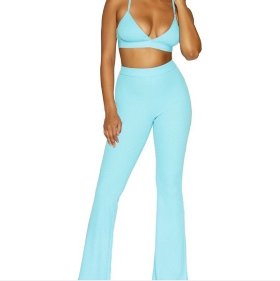 🩵 NAKED WARDROBE Waffle-Knit Flare Pants 🩵 - Picture 3 of 5